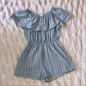 Elodie Chambray Off the shoulder romper